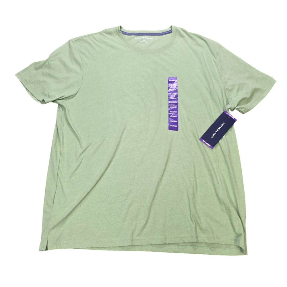 Lucky Brand Crewneck T-Shirt Men's Size XXL Green Heather Short Sleeve NWT